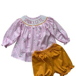 Hand Smocked Spooky Cute Girls Short Set | The Sage Smocking Company